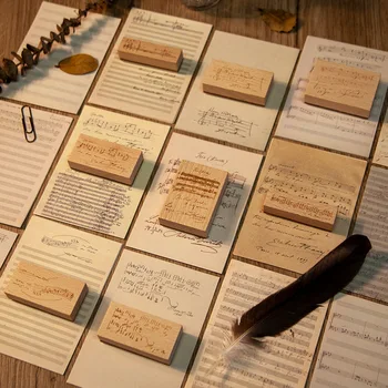 

20sets/lot Memo Pads Sticky Notes Music Score with stamp Paper diary Scrapbooking Stickers Office School stationery Notepad