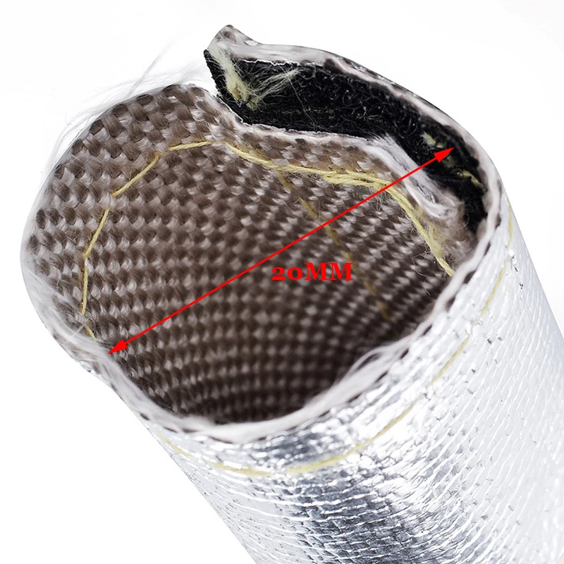 2M Metallic Heat Shield Thermal Fire Sleeve Insulated Wire Hose Wrap Loom Tube Protect Cover 30mm/20mm Sound Insulation Pad