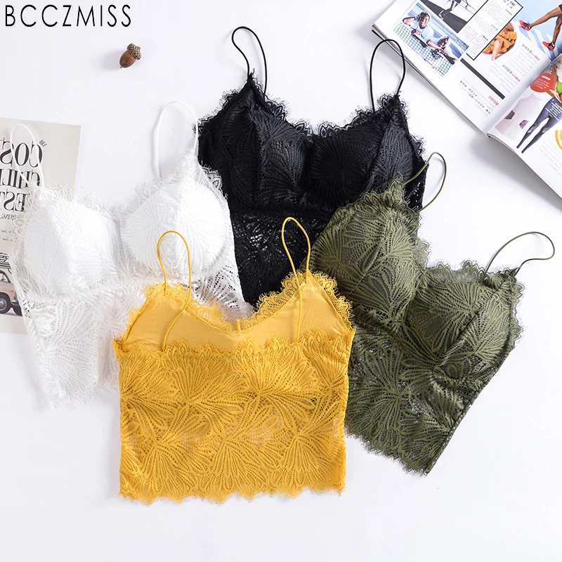 Пикантная кружевная майка BCCZMISS с подкладом для женщин удобная обернутая на груди