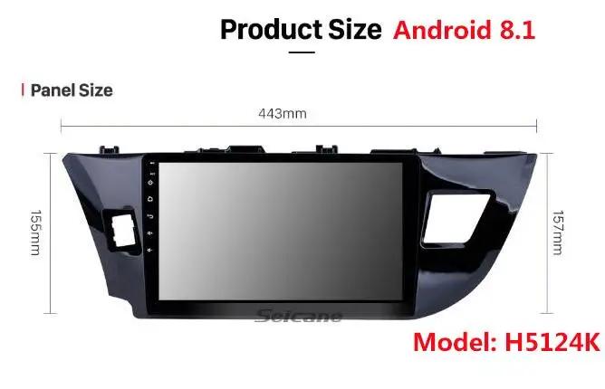 Seicane 2din Android 8,1 Автомагнитола радио аудио gps мультимедийный плеер для 2013 Toyota Corolla Carplay камера заднего вида - Цвет: Android 8.1 H5124K