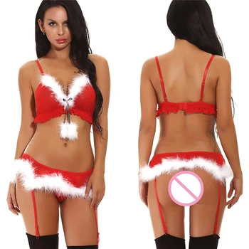 

Christmas Erotic Underwear Suit Cosplay Sexy Women Perspective Nightdress Babydoll Ropa Interior Femenina Sexy Erotica A50