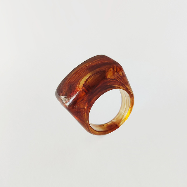 Fashion Acrylic Geometric Irregular Rings Glass Ball Transparent Resin Colorful Ring Set For Women Delicate Jewelry Gifts