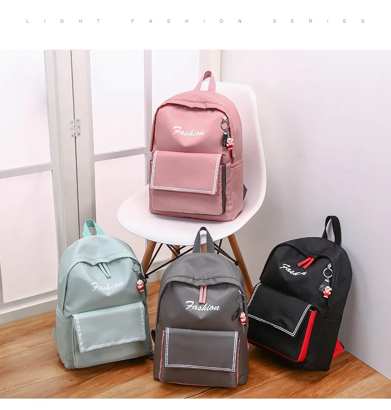 Школьные сумки для девочек в консервативном стиле, женский милый рюкзак с подвеской, водонепроницаемый повседневный рюкзак для путешествий, розовый рюкзак для ноутбука