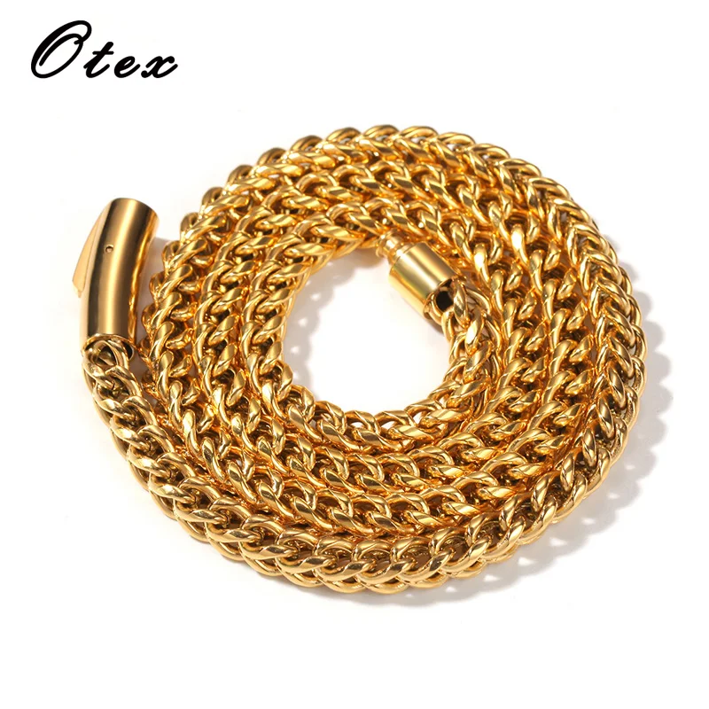 

Fashion Box Clasp Fox Franco Link Bracelets Men Stainless Steel Jewelry Iced Gold Silver Filled Chain Hip hop Bracelet 24inches