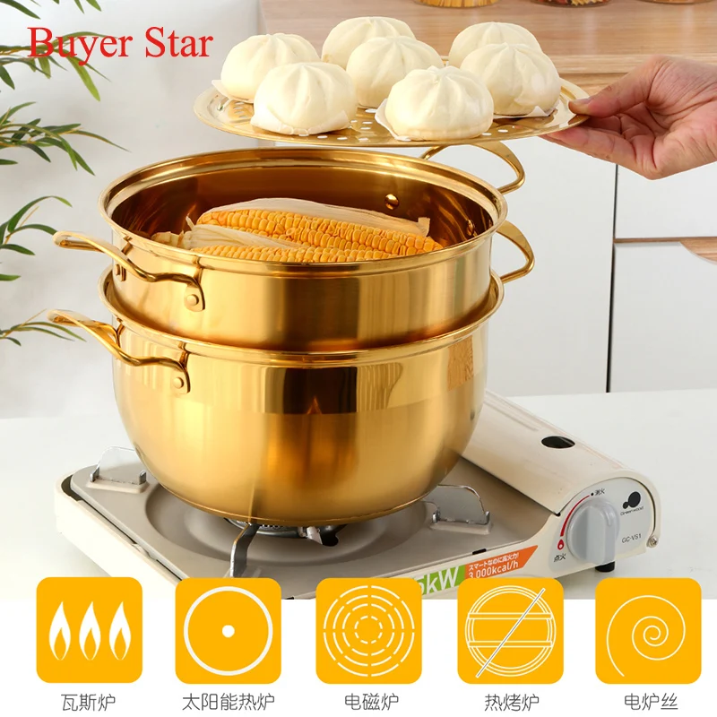 3-layers Stainless Steel Steamer Pot for Gas Stove Induction Cooker Household Steamed food Soup Cooking steaming cooker set double boiler