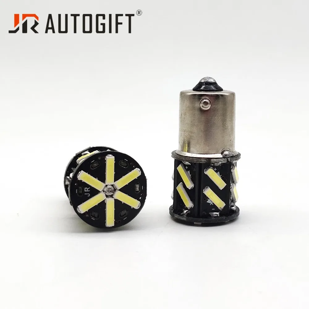 200PCS 12V 24V авто светодиодный лампы стоп сигнала поворота лампы сигнала светильник S25 1156 BA15S 7014 7020 18SMD светодиодный Янтарный автомобилей для укладки волос