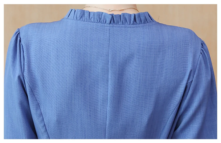 Женская рубашка большого размера синее платье L-5XL XXL XXXL 3XL XXXXL 4XL свободные блузки blusas с поясом тонкая повседневная одежда платья