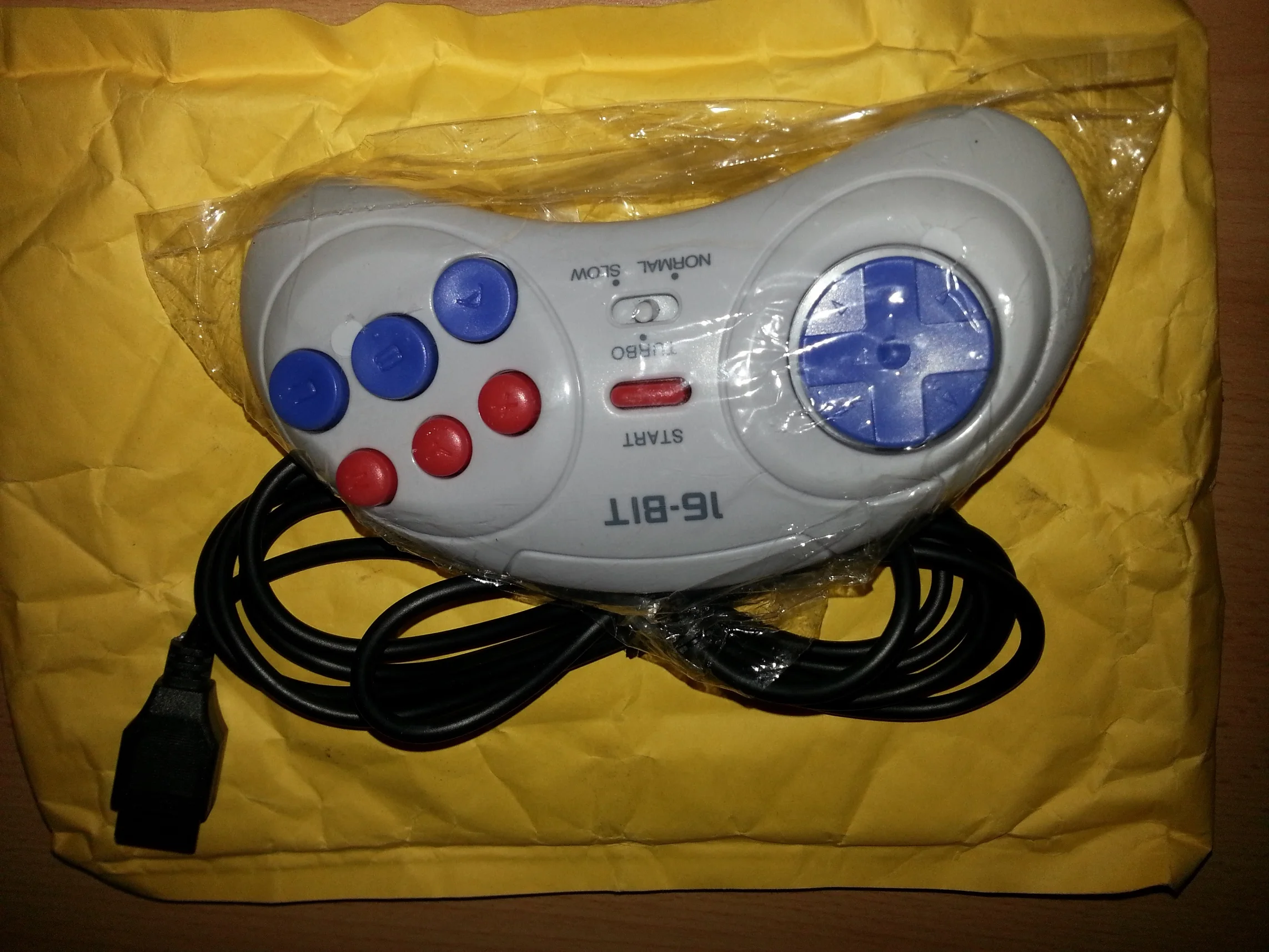 16 бит классический проводной игровой контроллер для SEGA Genesis 6 кнопочный геймпад для SEGA Mega Drive регулятор скорости "быстро-медленно" Белый