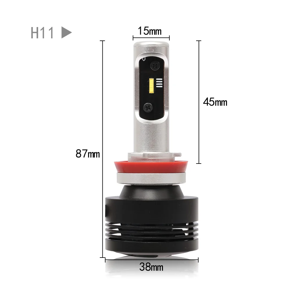 H11 светодиодный налобный светильник, автомобильный светильник 80 Вт 16000лм 6000 К белый CSP чип