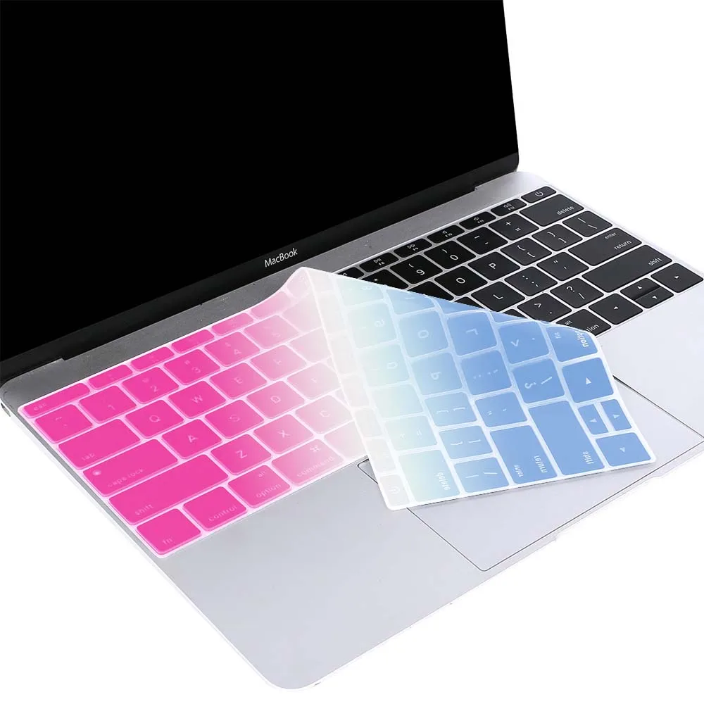 KK& LL Apple Macbook 1"(A1534), PRO 13" A1708(без сенсорной панели) силиконовый мягкий Водонепроницаемый раскладной корпус клавиатуры США