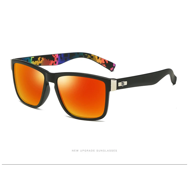 Новые брендовые дизайнерские винтажные мужские квадратные поляризованные солнцезащитные очки мужские зеркальные солнцезащитные очки для вождения - Цвет линз: Black Red