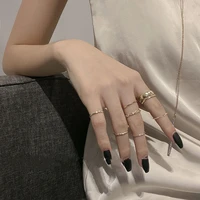 7pcs/set Punk Style Finger Rings Classic Contracted Simple Twist Metal Rings For Women Fashion Party Jewelry 2020 New Arrival