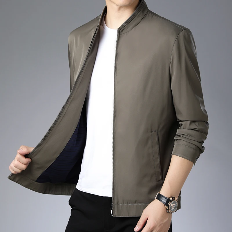 Mens Jacket mens Middle-aged business casual Jackets Fashion Male Black Coat Long Sleeve Solid Jackets LXW19009