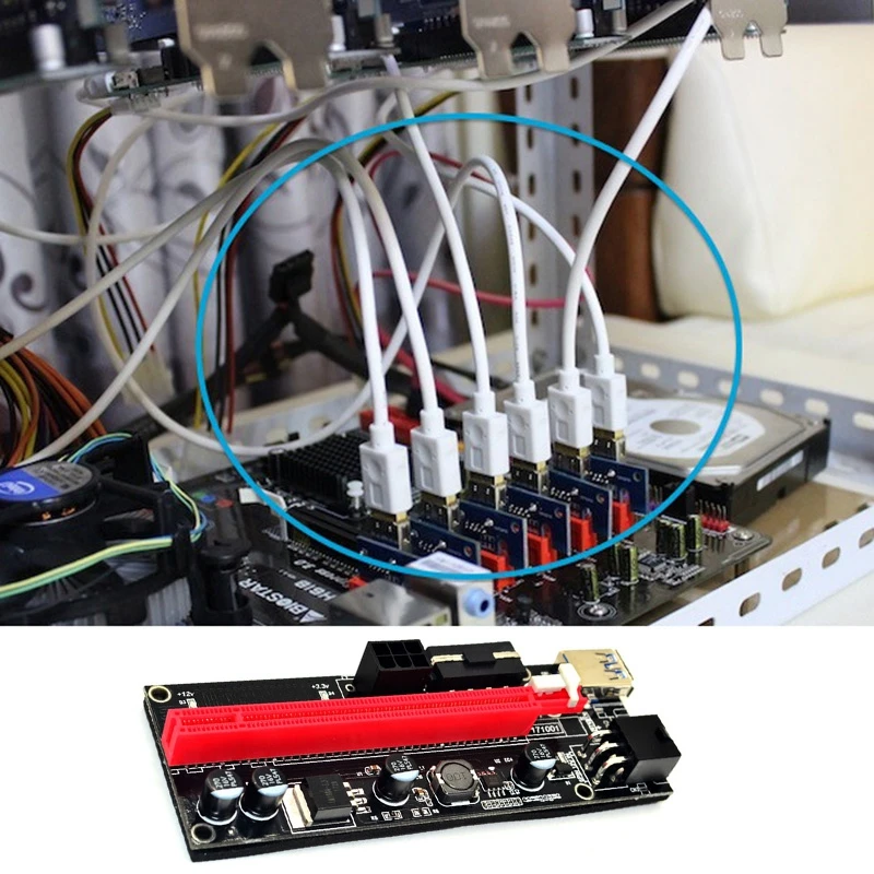 

VER009S 0.6M USB 3.0 Cable Professional PCI-E Express PCI-E 1X TO 16X 6PIN Card Adapter+ SATA Power Cord for GPU Mining Powered