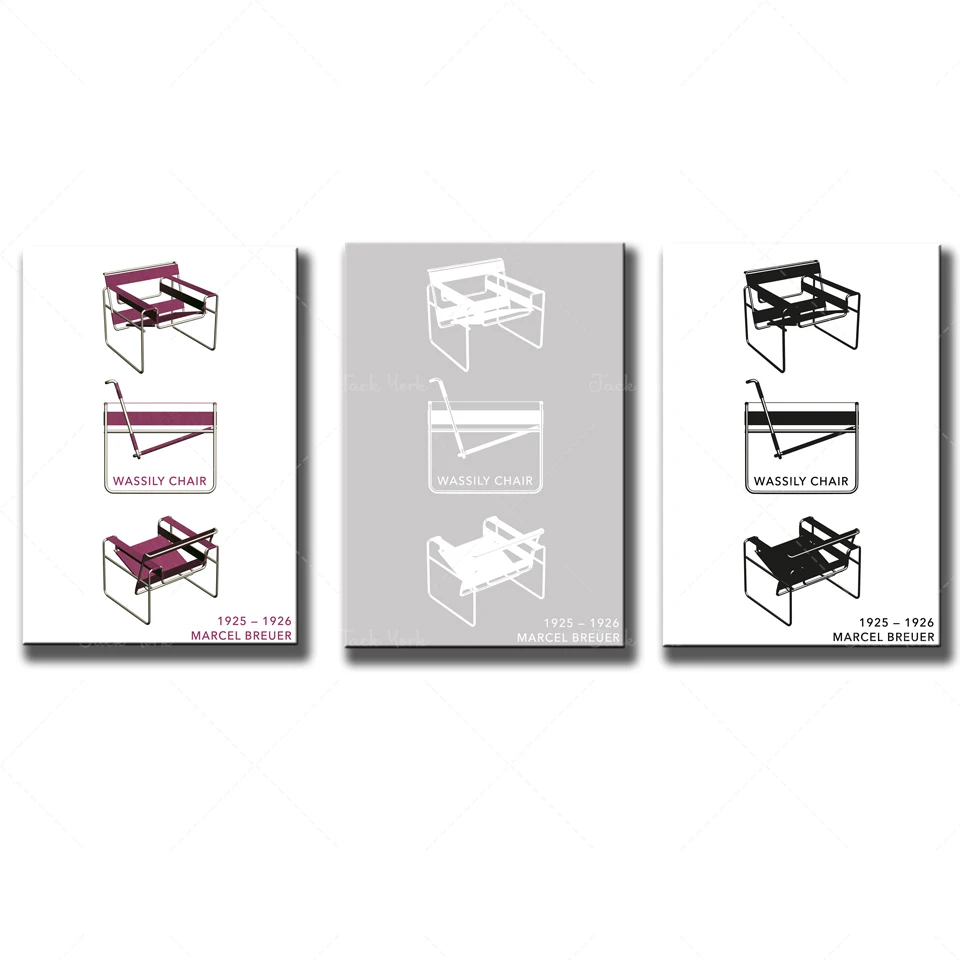 Architettura Vintage Print Bauhaus Bracciali Breuer - Wassily Chair Design Minimal Poster Minimalista Midcentury