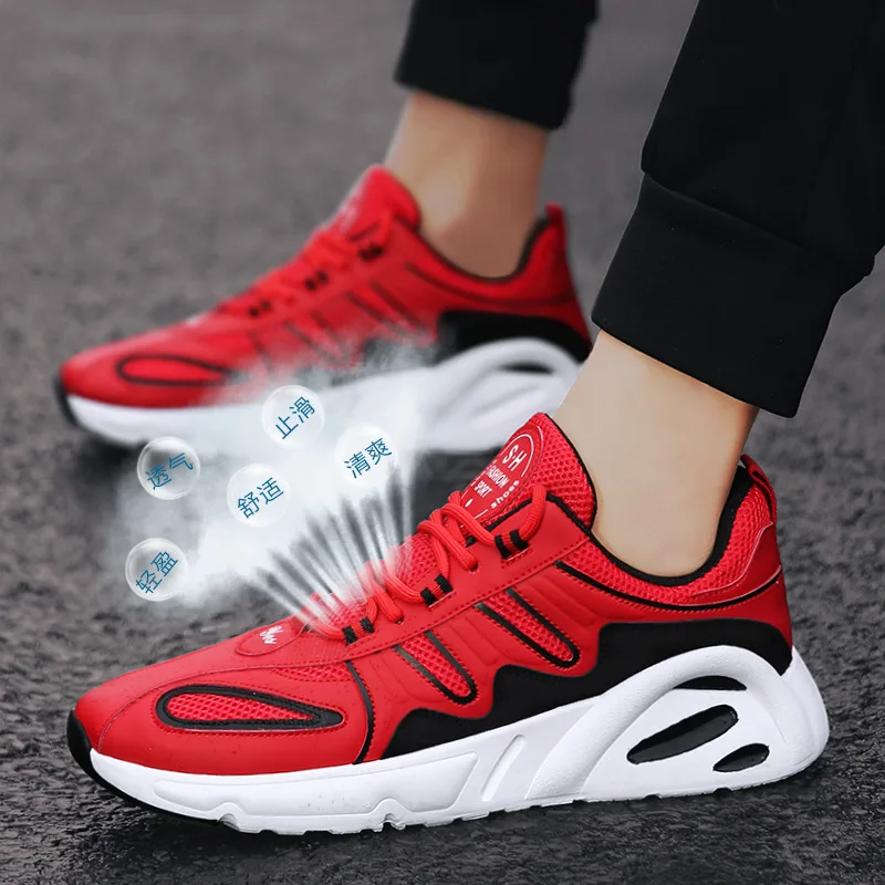 

2019 New Style Autumn Shoe Men Mesh Sports Casual Trendy Shoes Breathable Versatile Shoes Deft Running Shoes Men's