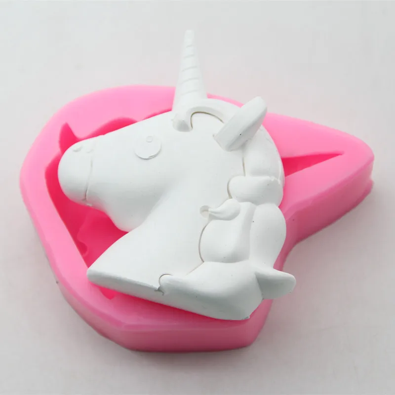 3D Unicorn Head Silicone Mold Fondant Chocolate Mould Cake Baking Decor Tool 6N 