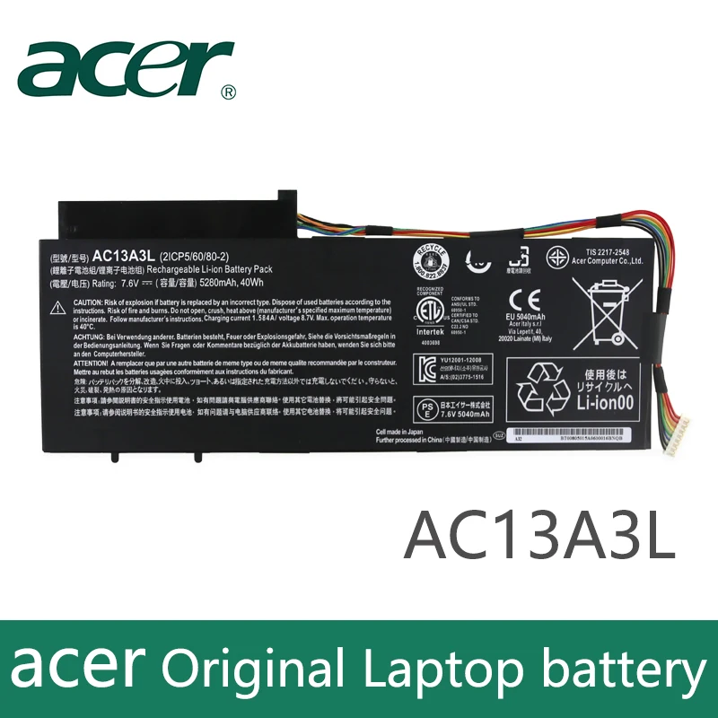 Оригинальный аккумулятор для ноутбука acer Aspire P3 131 X313 171 E 11 6 дюймов ультрабук 7 В 40