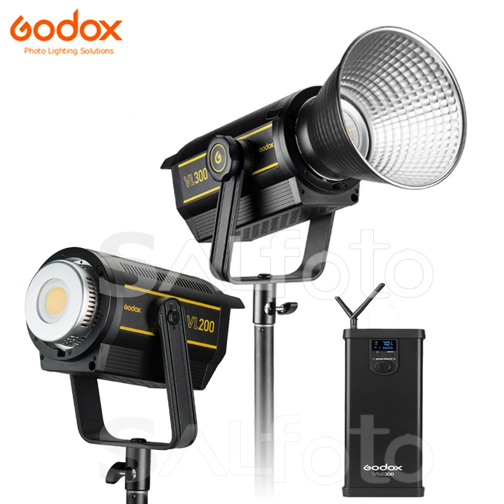 Godox VL150 VL200 VL300 Светодиодный Видео непрерывный свет CRI96 5600K белый 150 Вт 200 300