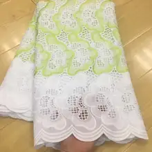 Горячая ткань из Дубая высокое качество швейцарская вуаль кружево в швейцарском нигерийском стиле кружевная ткань dentelle Африканский хлопок кружево 5Y