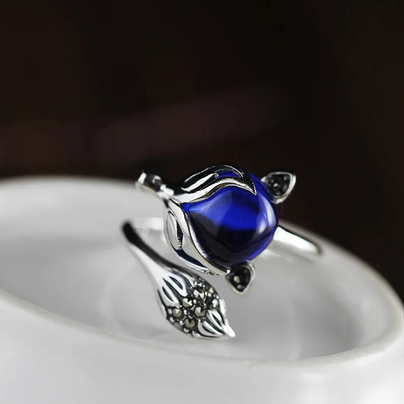 

2019 Hot Sale Anel Feminino Character Product S25 Sterling Jewelry Fashion Design Corundum Fox Ring Manufacturer Direct Selling