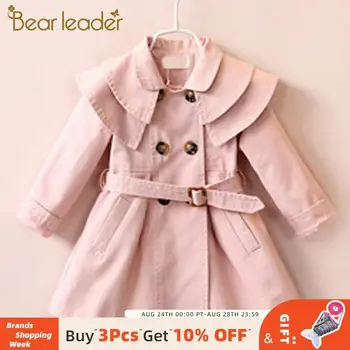 

Bear Leader Toddler Girls Clothes Autumn Long Sleeve Fashion Trench Coats 2-6 Years Children Solid Outerwear with Sashes Costume