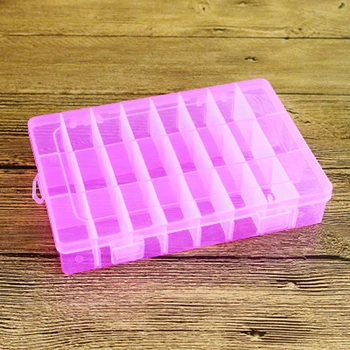 

24 Slots Portable Rubber Band Organizer Container Rings Jewelry Storage Box Electronic Parts Screw Plastic Case