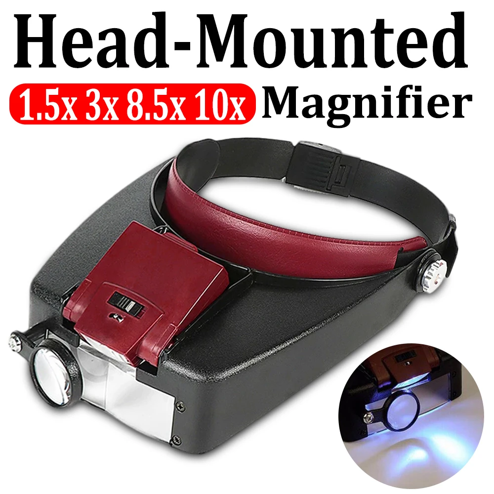 Type head-mounted helmet magnifier magnifying glass to read repair 