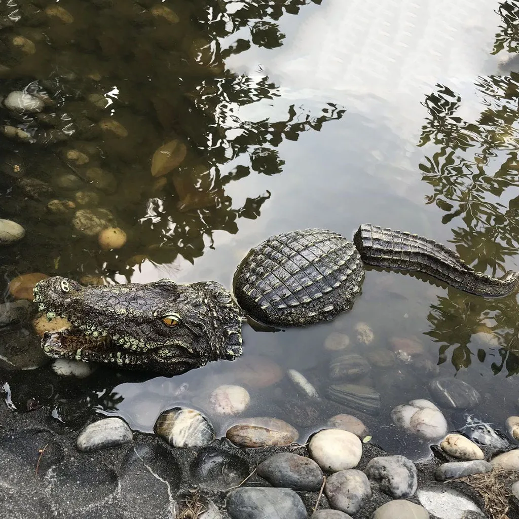 Ручной работы моделирование плавающий креативный Crocodil газон фигурка орнамент животное сад пруд искусство реквизит украшения дизайн