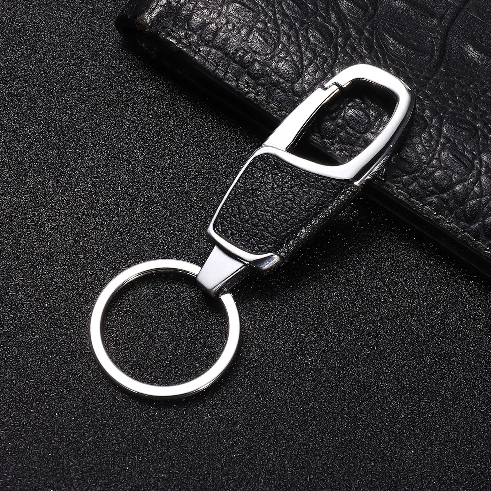 Высший сорт металлический ключ для авто кольцо, распродажа металлический из натуральной кожи деловой мужской брелок творческие подарки небольшой кулон