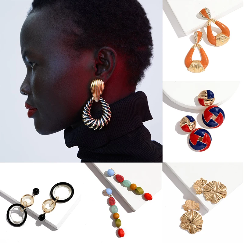 Длинные висячие серьги для женщин Круглые ручной работы ZA эффектные бисерные