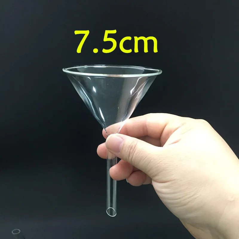 2 개/대 유리 삼각형 깔때기 고품질 높은 붕규산 분리기 깔때기 30mm/40mm/50mm/75mm