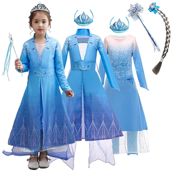 

Elsa Costume for girls Snow Queen 2 carnival costumes for kids children's fantasy princess fantasy dress Anime Cosplay Costumes