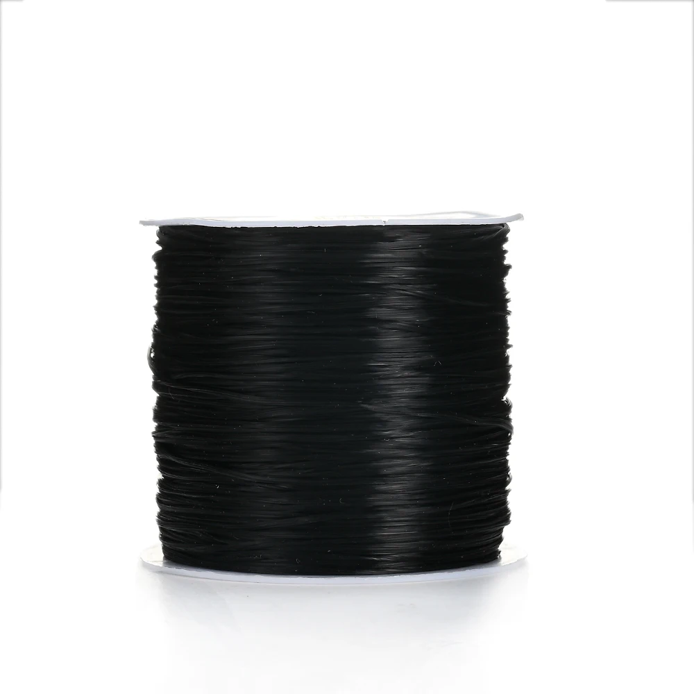 100 Meters Elastic Cord Clear Stretchy Bracelet Beading Flat Thread Stretch  String Fabric Crafting Cord for Jewelry Making (Blac 