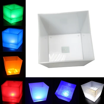 

10L Trapezoidal 7 Colours/White LED Changing Ice Bucket Champagne Wine Drinks Cooler Retro Party Xmas