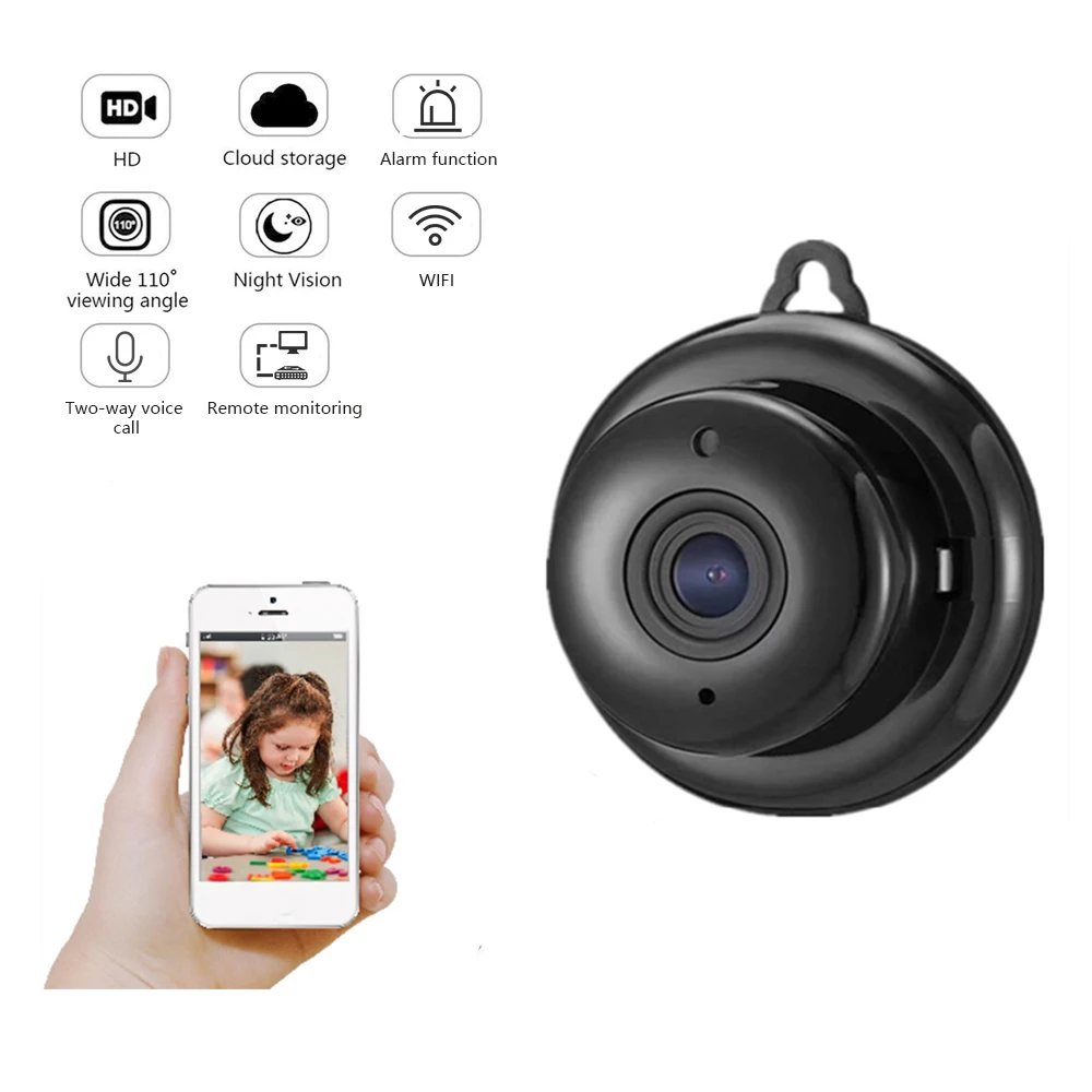 Мини Wifi HD V380 IP камера детский монитор беспроводной CCTV инфракрасного ночного видения обнаружения движения 2-Way аудио трекер движения