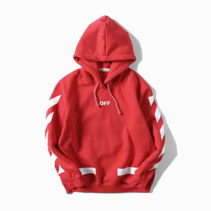 Косая полоска граффити стрелка 18ss Off-White мужские парные модели Осень Зима хлопок Повседневная Свободная Толстовка с капюшоном куртка