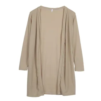 

Women's autumn new loose long solid color casual jacket cardigan long-sleeved cardigan coat