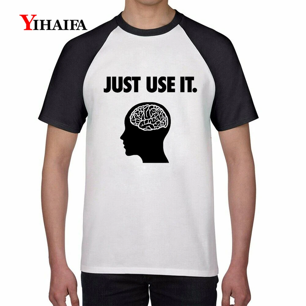 

Mens Womens T Shirts 3D Just use it Letters Graphic Tees Stylish Funny Tee Tops White Casual Unisex T-shirt