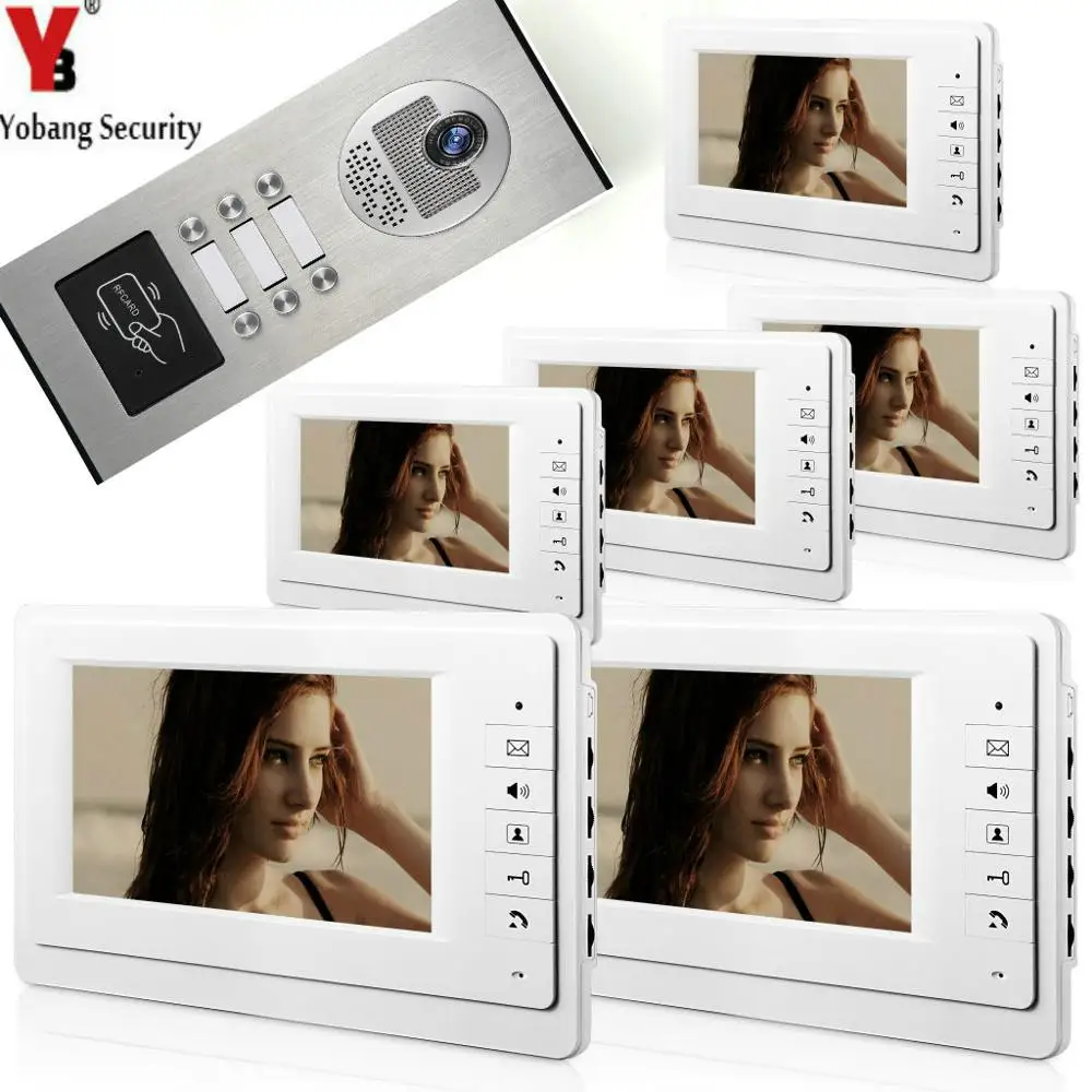 choose 6/5/4/3 Apartment/Family Video Door Phone Intercom System RFID IR-CUT HD 1000TVL Camera Doorbell Camera choose 6/5/4/3 Apartment/Family Video Door Phone Intercom System RFID IR-CUT HD 1000TVL Camera Doorbell Camera
