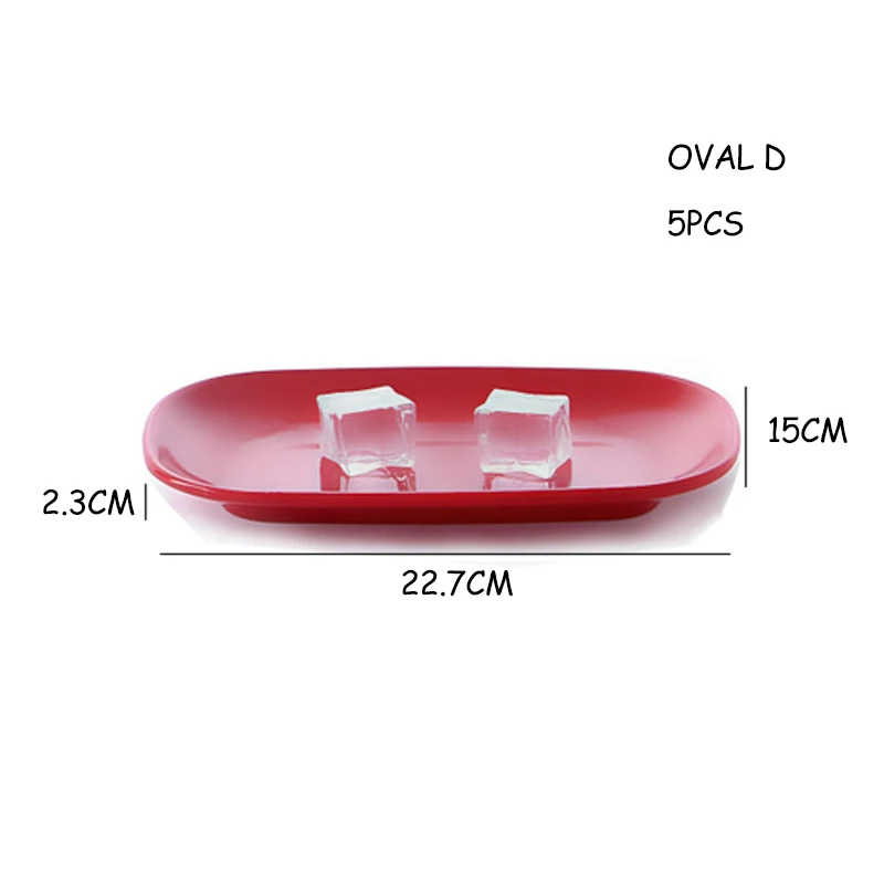 Oval D Прямоугольная тарелка овальный поднос красочная японская тарелка барбекю закуски имитация фарфора в форме яйца посуда фаст-фуд блюдо 5 шт - Цвет: Oval D