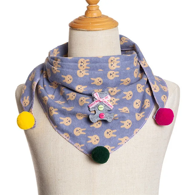 Новинка; Весенний детский треугольный шарф в горошек; осенне-зимний шарф для мальчиков и девочек; детский хлопковый шейный платок - Цвет: A17