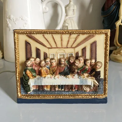 Leonardo Da Vinci's Last Supper светящиеся рельефы католические украшения подарки |