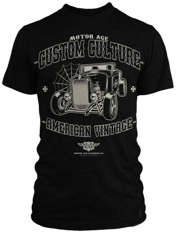 Motor Age Pin Up Punk Street Gothic Americana Tattoo Art Mens Tee CUSTOM CULTURE |