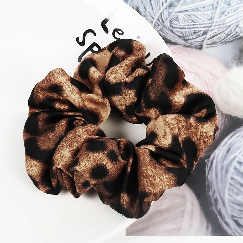 silver hair clips Hot Sale Chiffon Scrunchie Leopard Headbands Hair Ties For Women Elastic Rubber Bande Girls Ponytail Holder Hair Accessories snap hair clips Hair Accessories