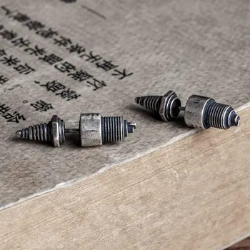 

925 Sterling Silver Spark Plug Stud Earrings Fashion Women Punk Earrings Fashion Party Wedding Jewelry Gift for Women Jewelry