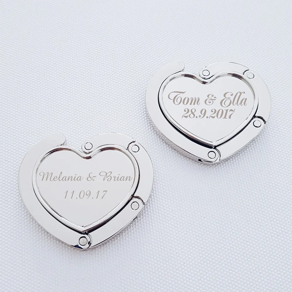 Personalized Wedding Guest Favor Giveaway Heart Shape Handbag Holder