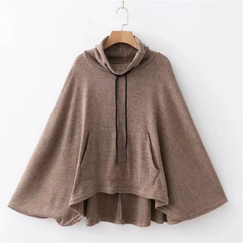 

Batwing Sleeve Women Hoodies Cloak Oversized Pullovers Female Sweatshirts Autumn Loose Fashion Ladies Hoodies Pocket Sweatshirts