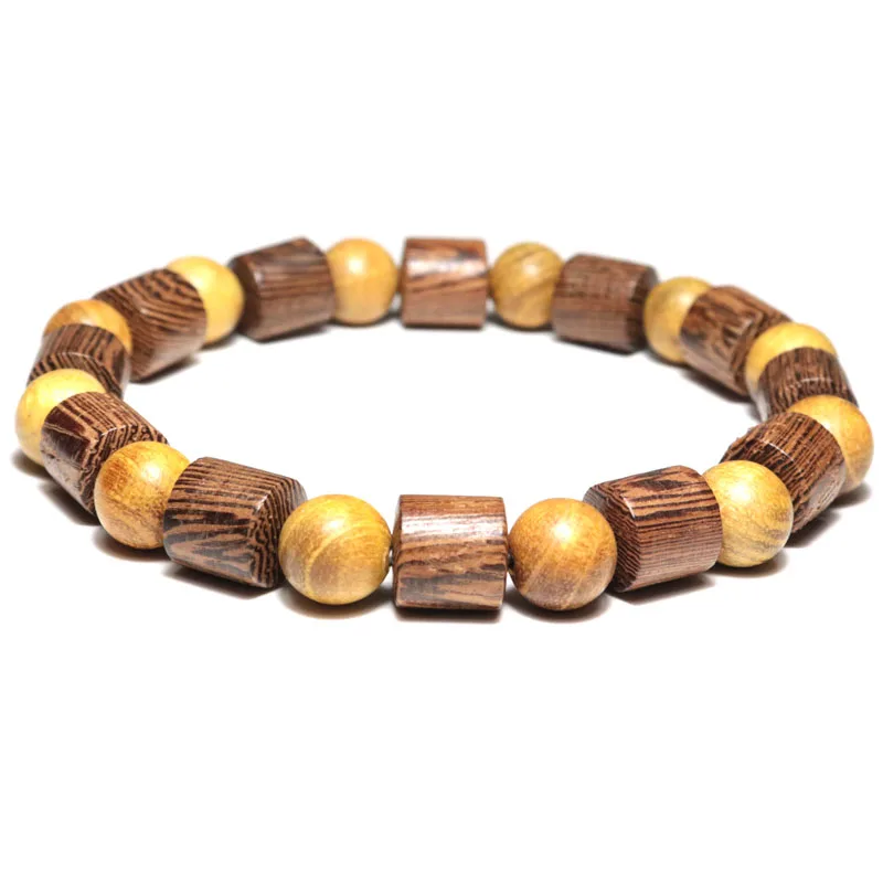 Natural Wooden Geometric Bracelet for Men and Women