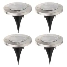 4 шт. 8LED водонепроницаемый подземный светильник Открытый Путь пейзаж солнечной энергии Мощность газон двор пыленепроницаемые похороненные огни